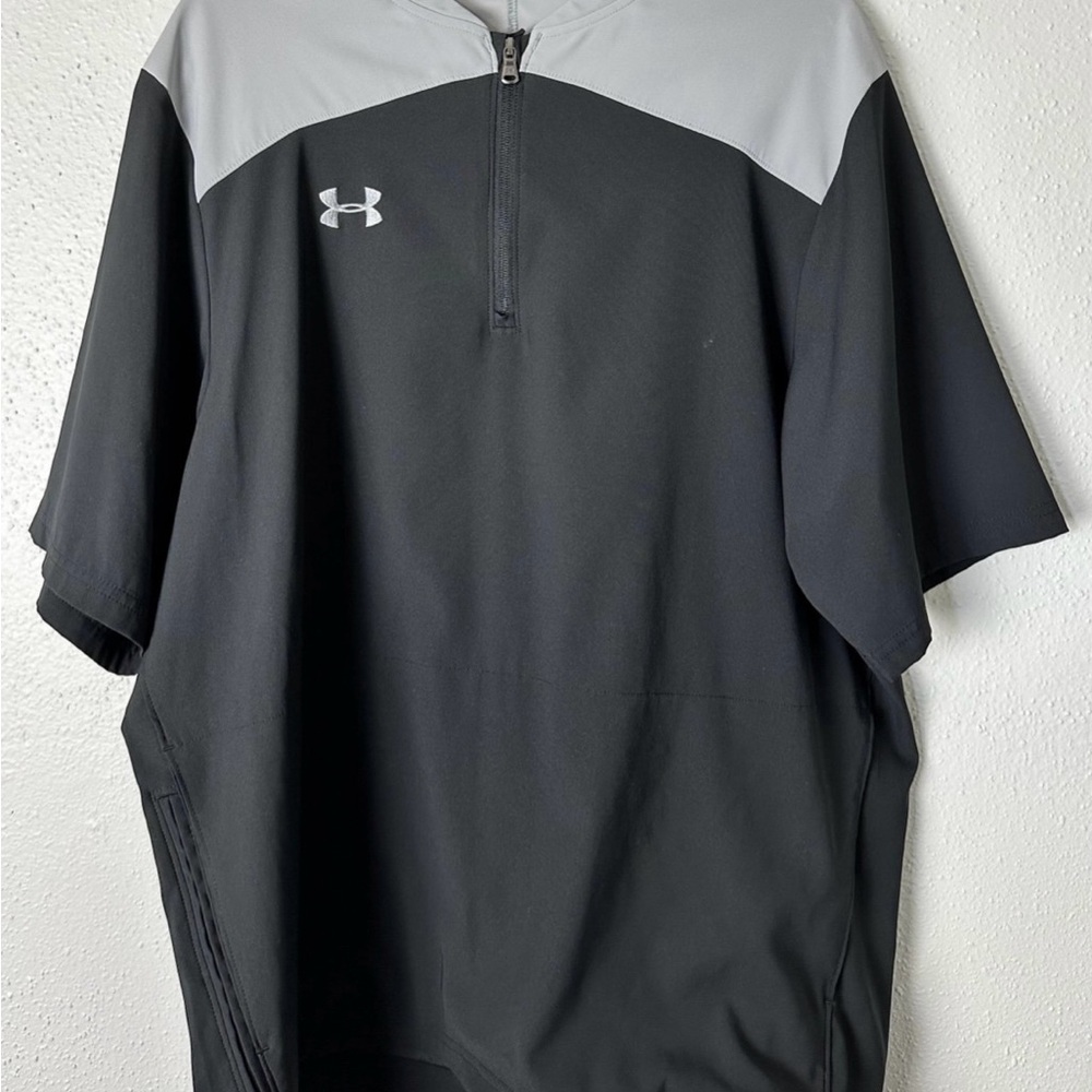 Under Armour Black and Light Gray Baseball Batting Practice Jacket Medium